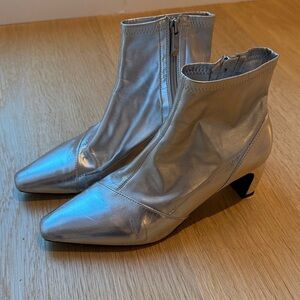 Zara Silver Ankle Boots